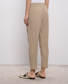 Brunello Cucinelli Beige linen pants MH126P7197