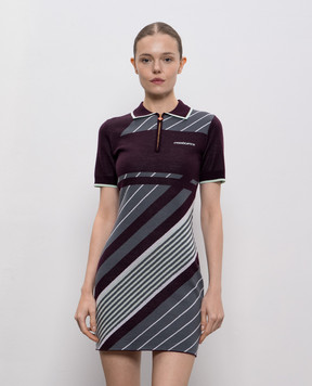 Casablanca Patterned merino wool polo dress WAW25KW108701