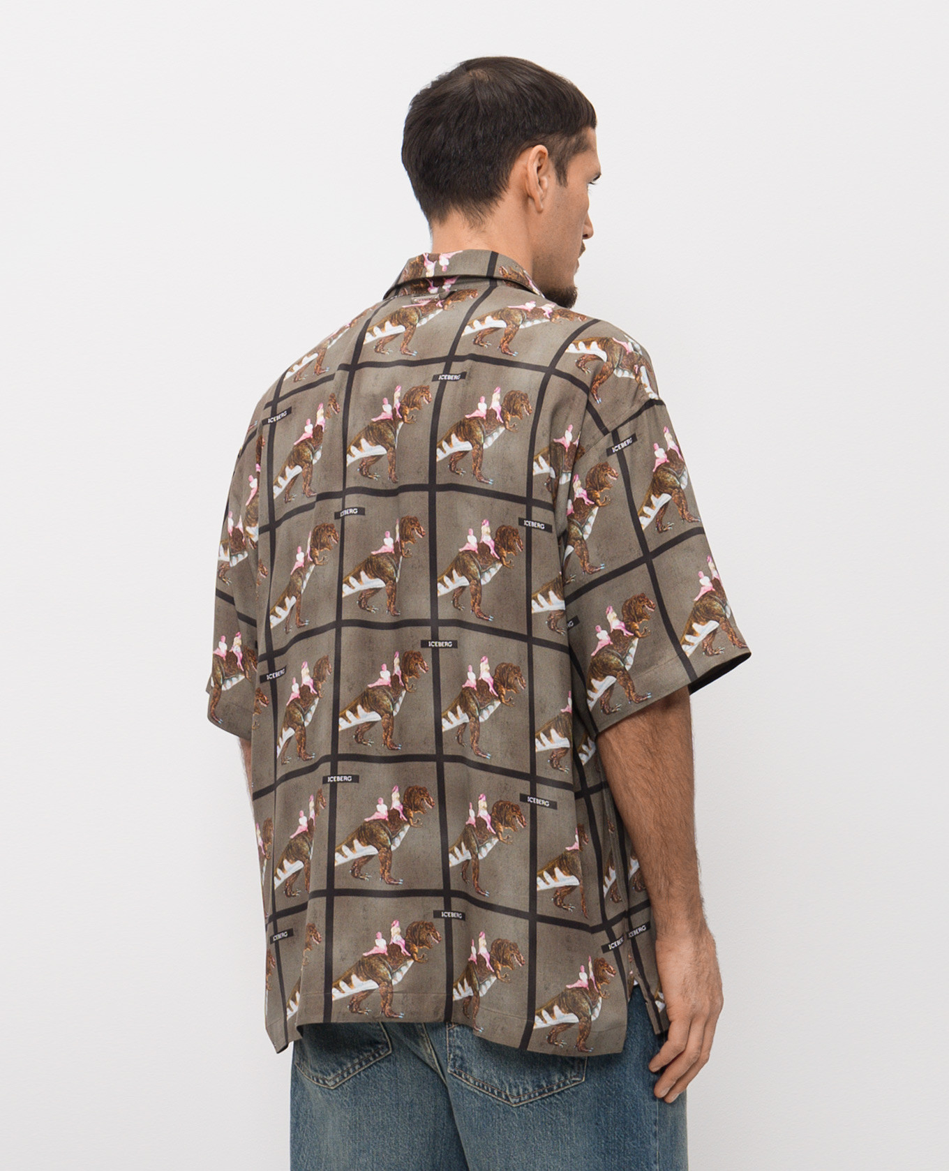 

Checked shirt with logo patch Iceberg, Brown