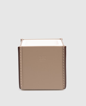 Treesseci MERIDIEN leather bathroom set with dispenser, glass, organizer and stand MER97ATOSL