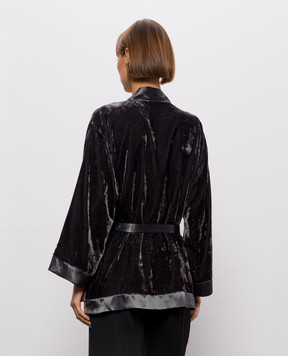 Peserico Gray velour blouse with a smell A06251AA3951