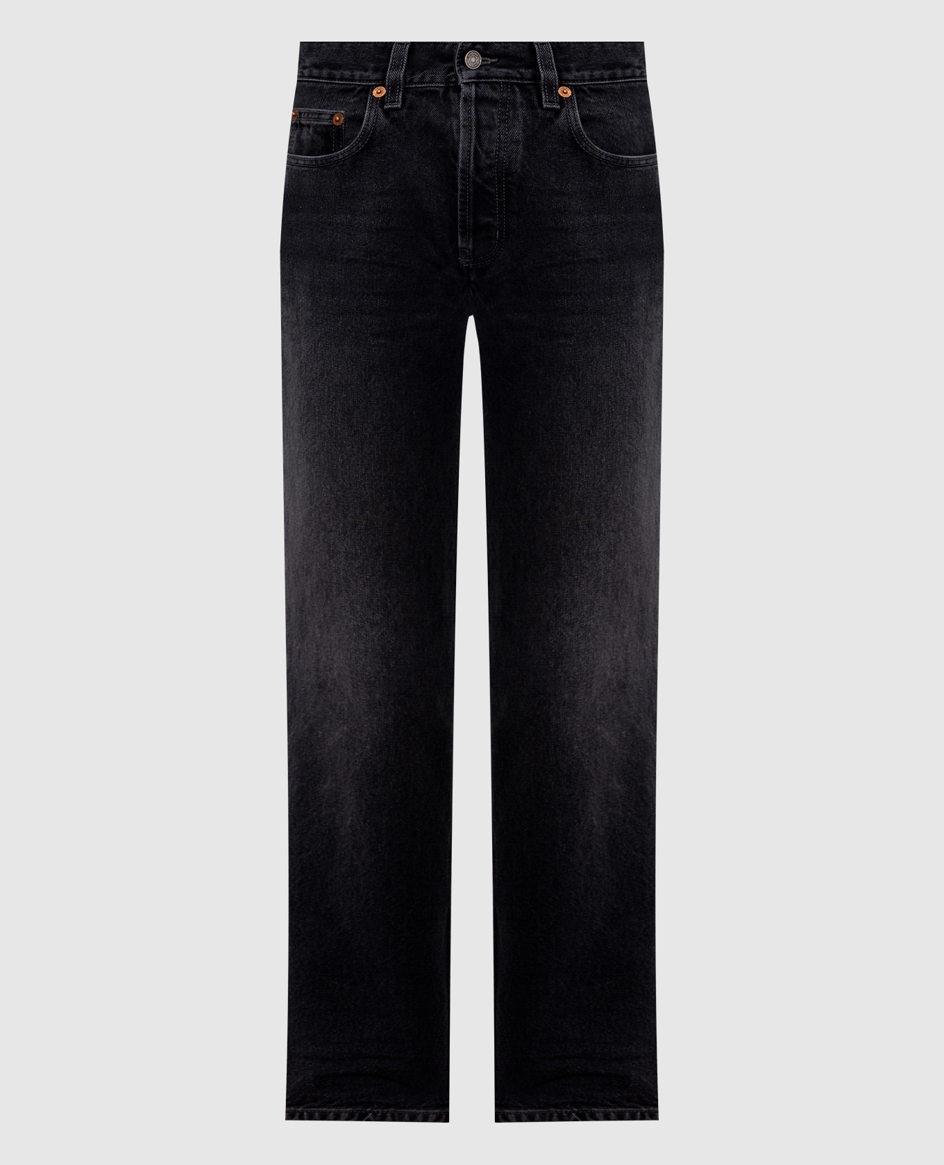 Grey jeans with logo patch Saint Laurent