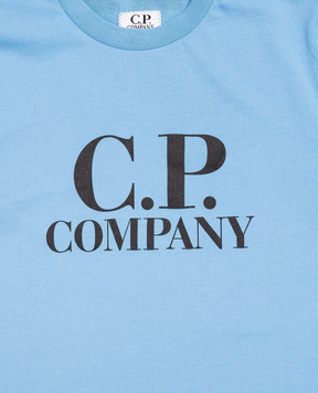 C.P. Company Children's blue T-shirt with logo print CPM006LAA1748