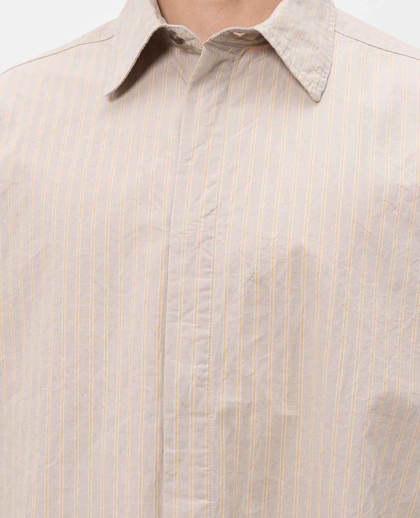

Roy beige striped linen shirt AGOLDE