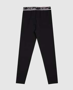 Off-White Children's black leggings with logo 44GCD003C9J002