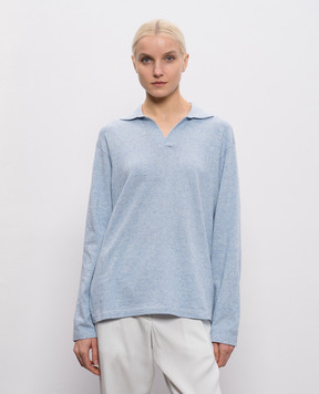 The Row Niosa blue melange pullover with linen 10707Y971