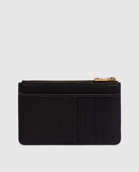 Dolce&Gabbana Black leather cardholder with metal plate BI1261A9S25
