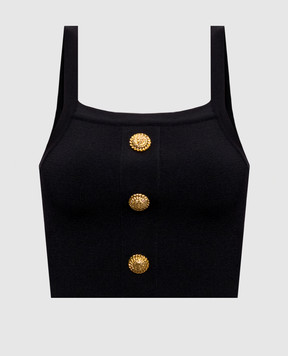 Balmain Black top with branded rivets GF1AA415KJ43