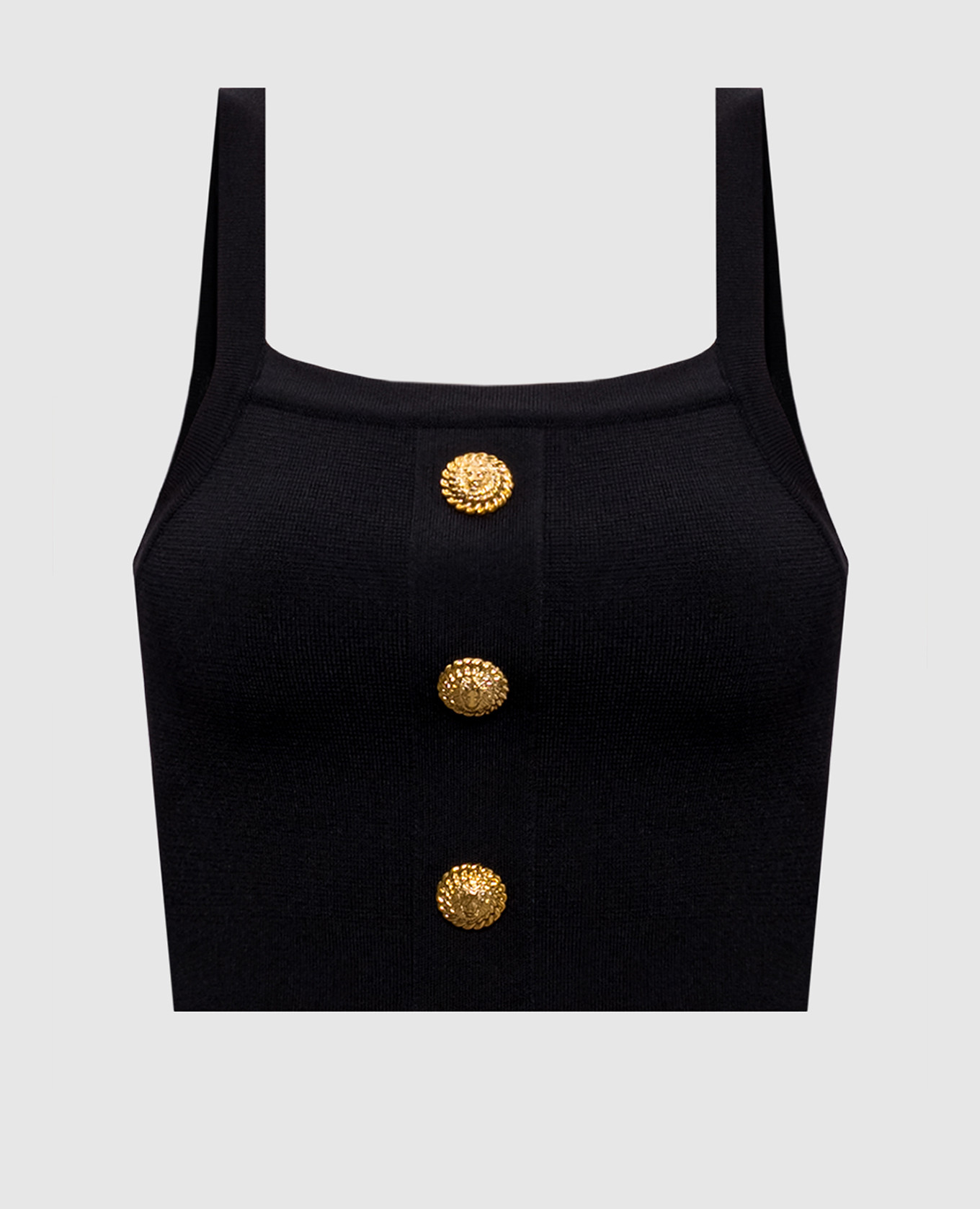 Black top with branded rivets