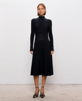 Balmain Black ribbed wool dress HF1RL245KK06