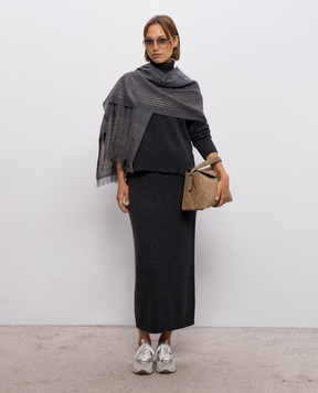 Peserico Gray wool, silk and cashmere skirt A95033F07K09283