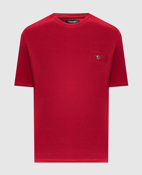 Stefano Ricci Red T-shirt with embroidered logo MNH6104960TE0001