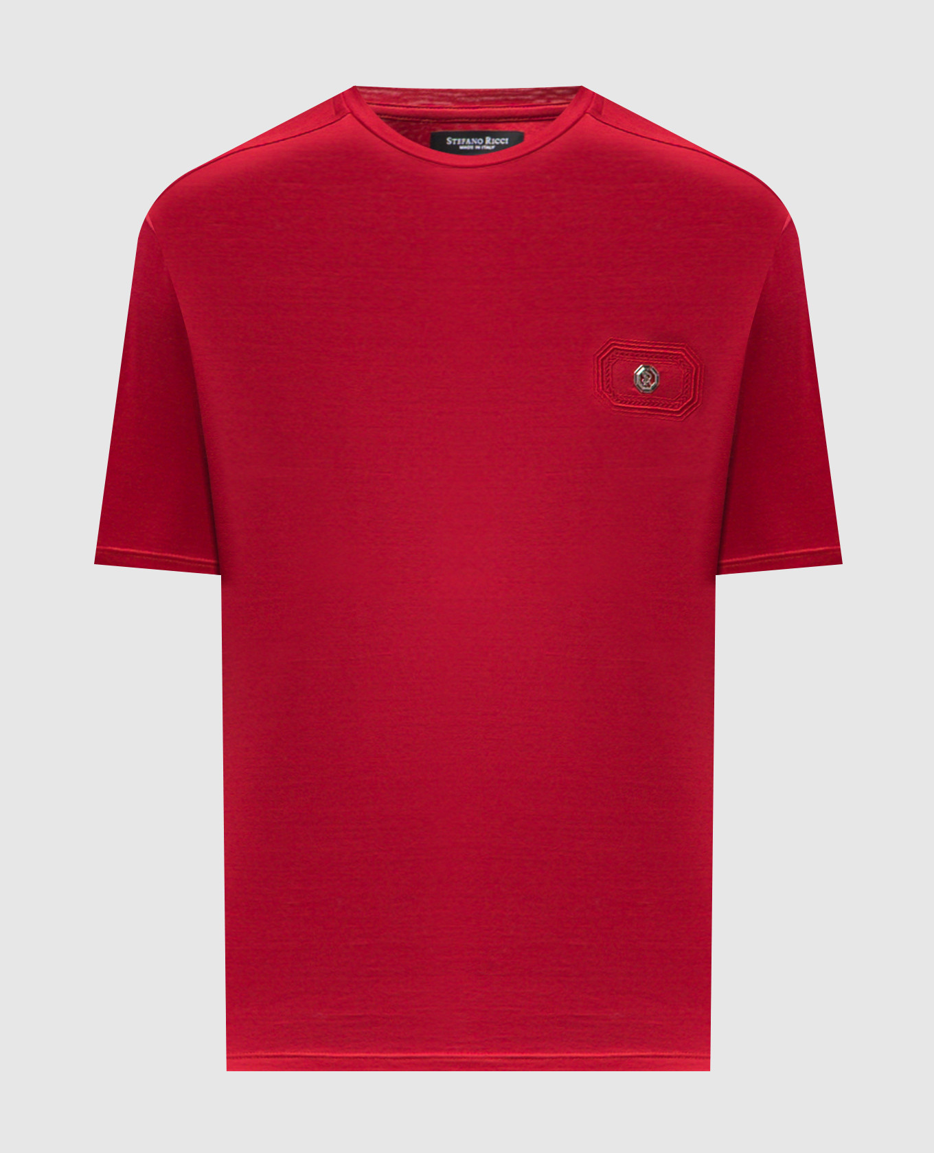 Red T-shirt with embroidered logo