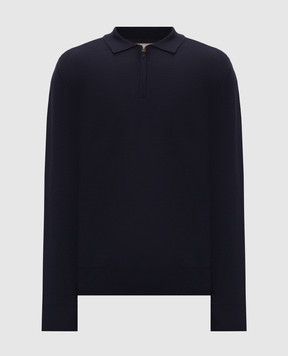 Canali Blue wool polo shirt MK01149C0572