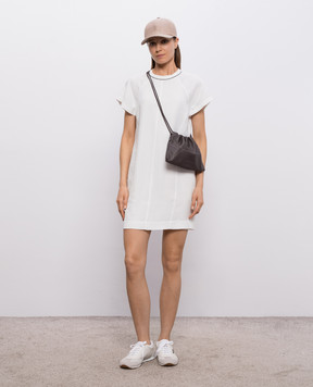 Brunello Cucinelli White mini dress with linen MH126AFR72
