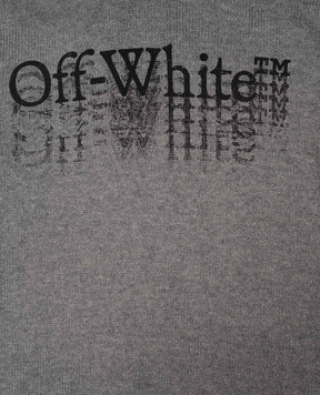 Off-White Big Bookish Stamp Kids' Gray Fleece Hoodie 44BHU001F26K001