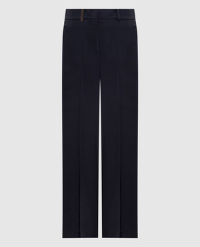 Peserico Blue pants with brand patch A04783Z01972