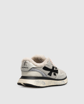 Premiata Gray Lauryn fur-trimmed sneakers LAURYN8533M