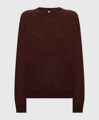 Brown cashmere and silk jumper