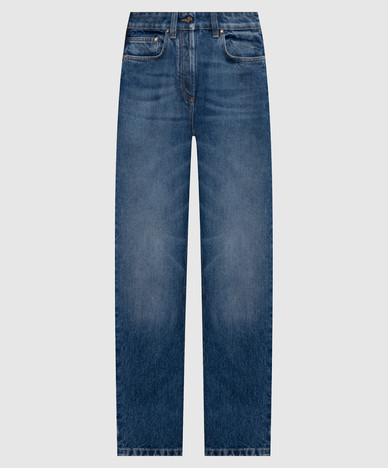 Blue jeans with a worn effect