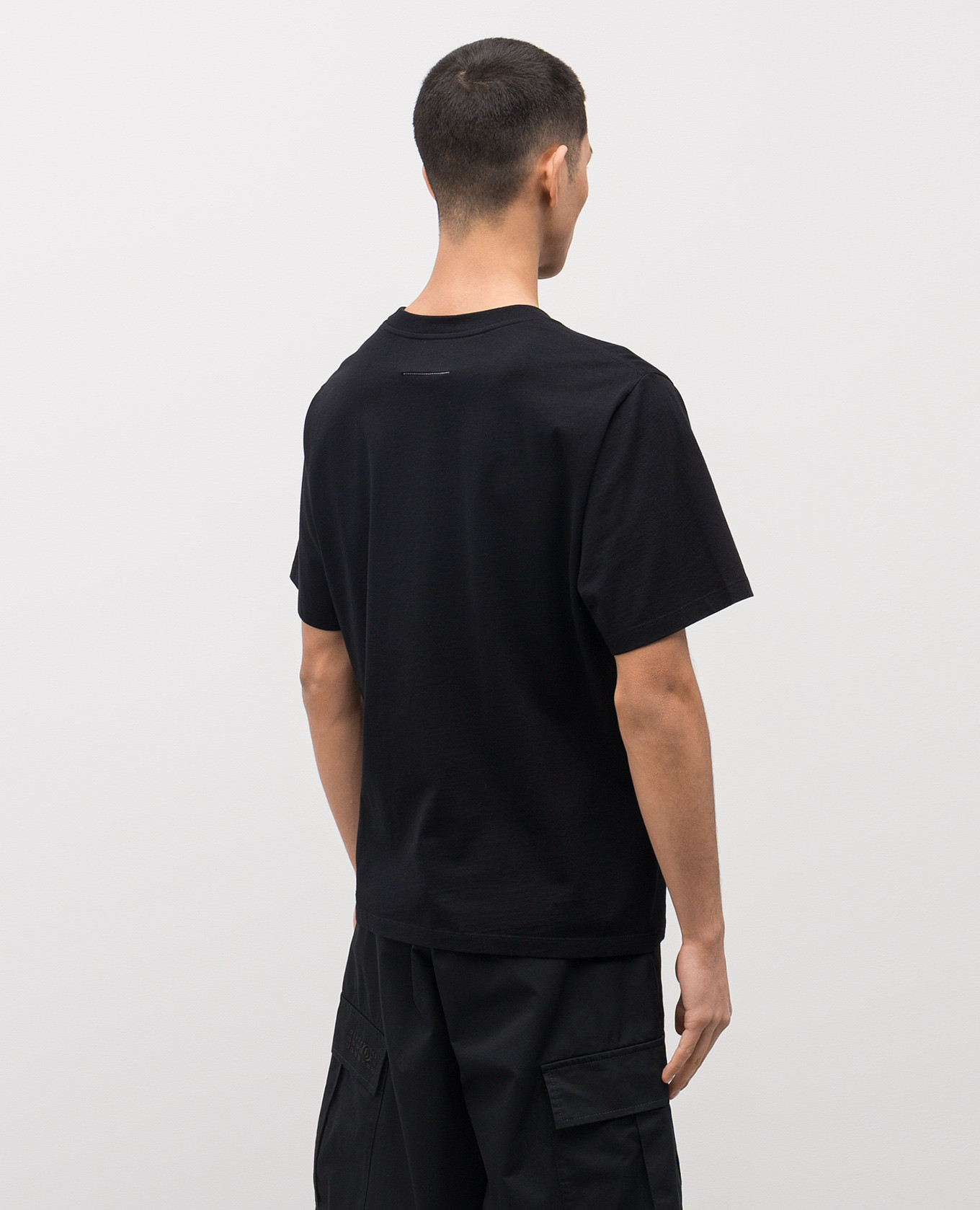 

Black T-shirt with branded patches Maison Margiela MM6