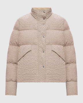 Moncler Beige Cloante checked down jacket L20931A00203599RJ