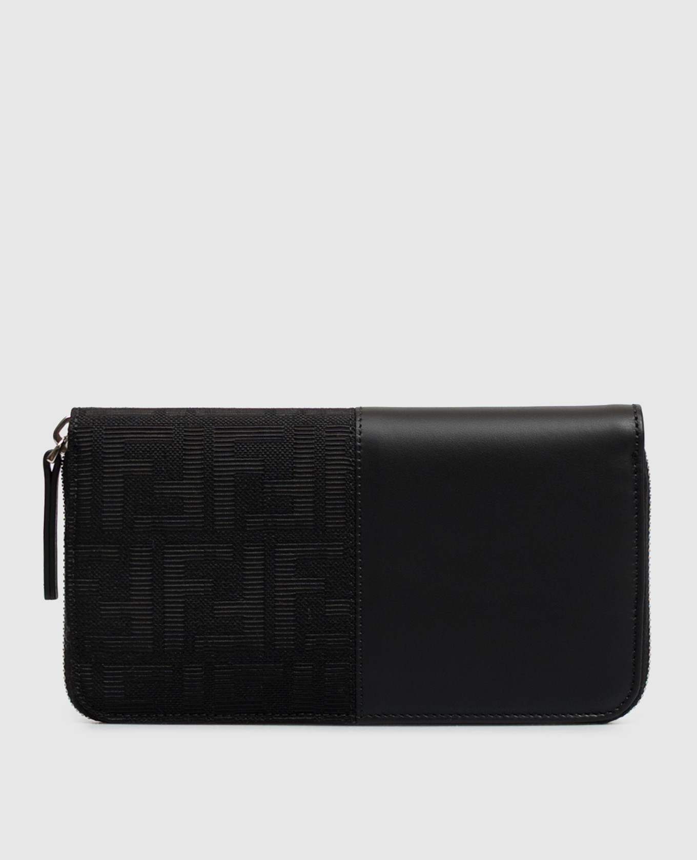 Black combination wallet with monogram pattern