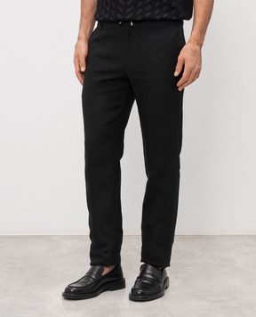 Stefano Ricci Black linen pants M1T80A0026L0005Q