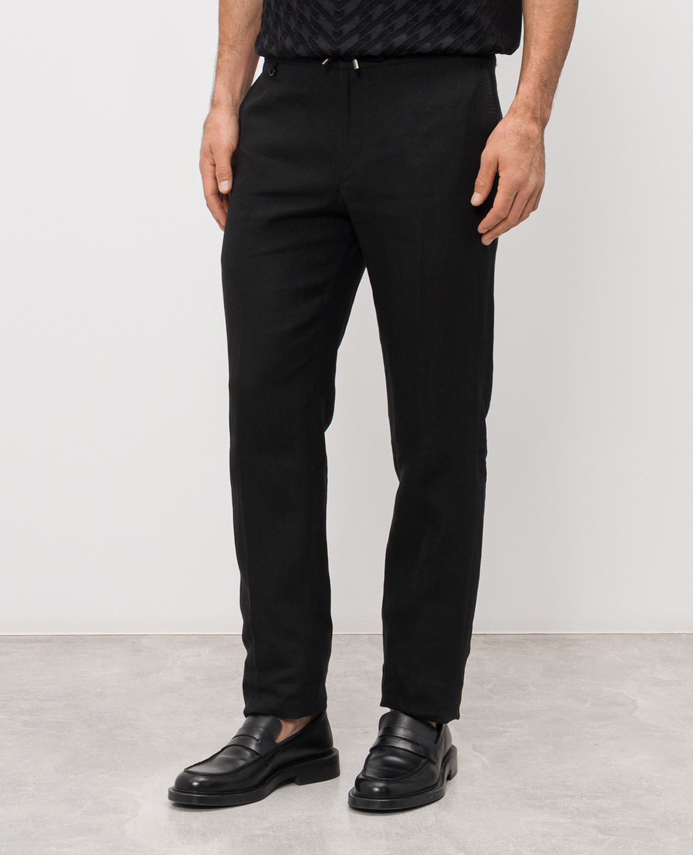 Black linen pants Stefano Ricci 3