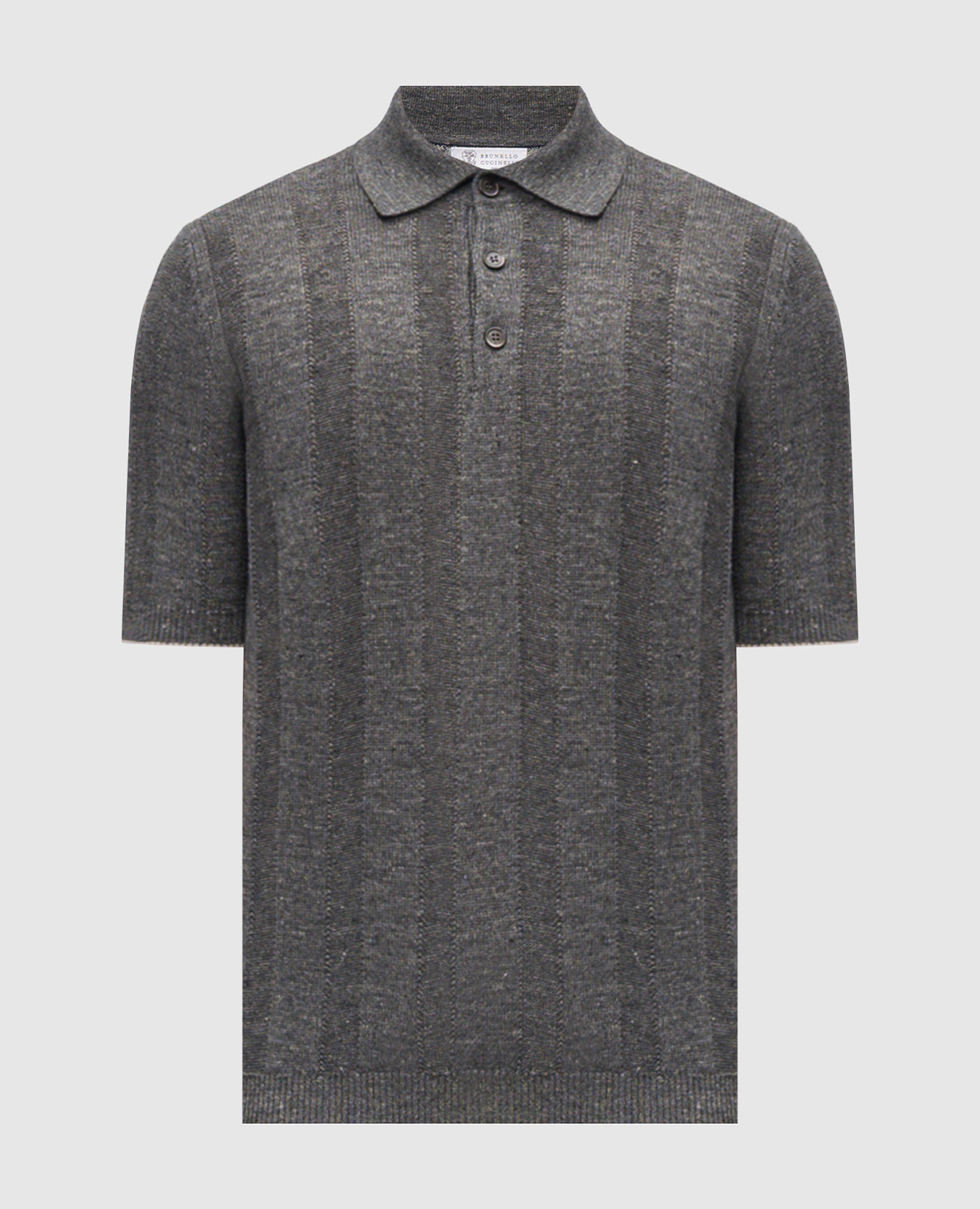 Grey polo with linen