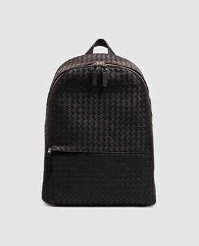Bottega Veneta Black Intrecciato leather backpack 876359V4RT3