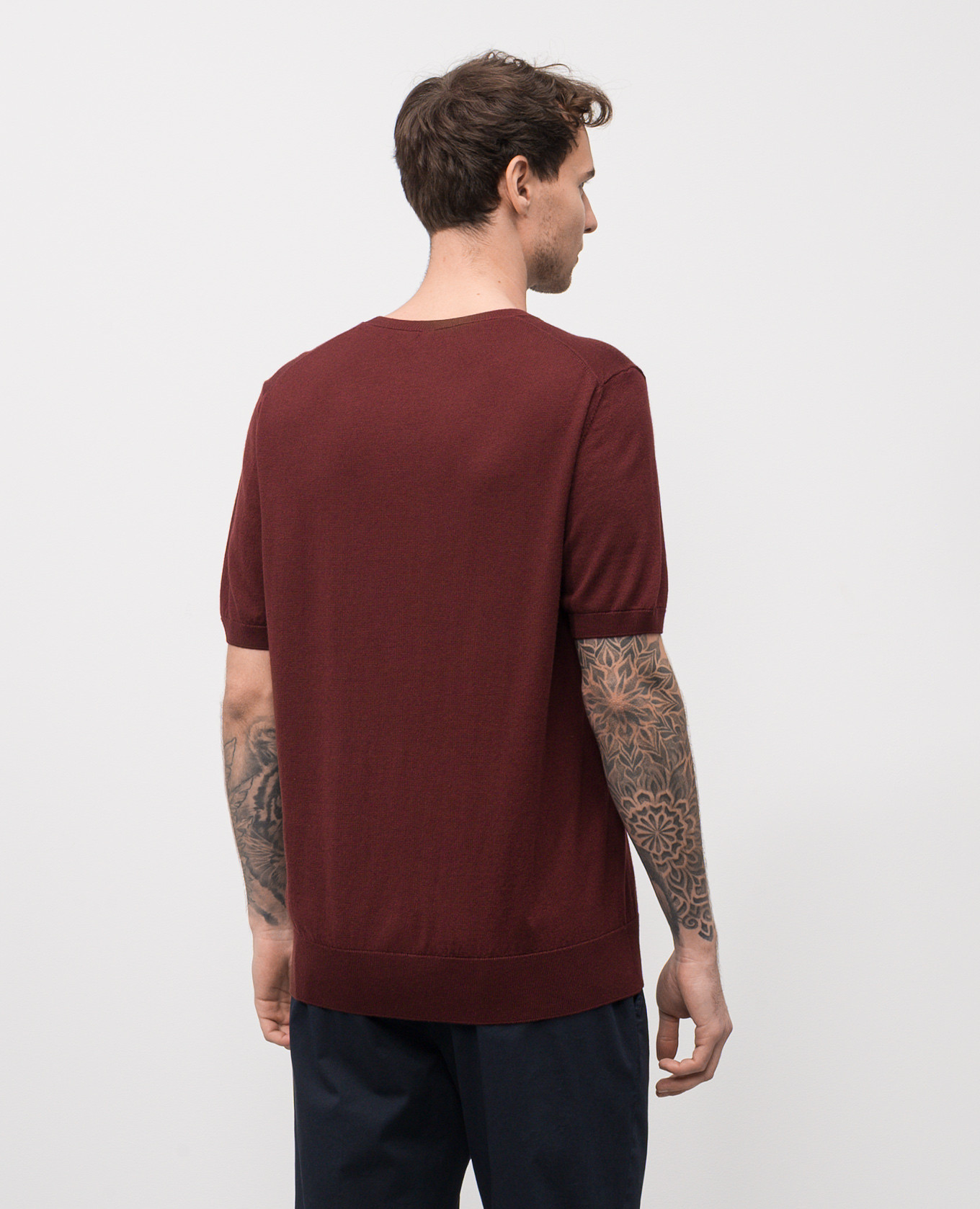Brown silk and cashmere T-shirt ISAIA 4