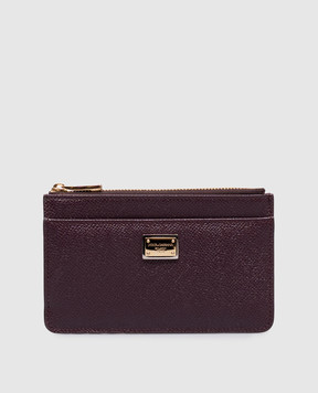 Dolce&Gabbana Purple Dauphine leather cardholder BI1261A1001