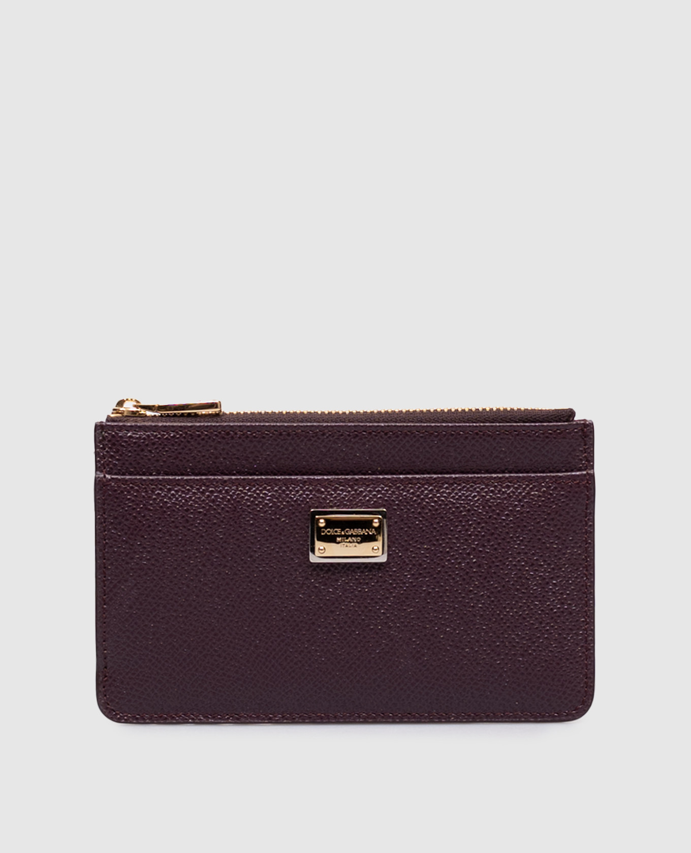 Purple Dauphine leather cardholder