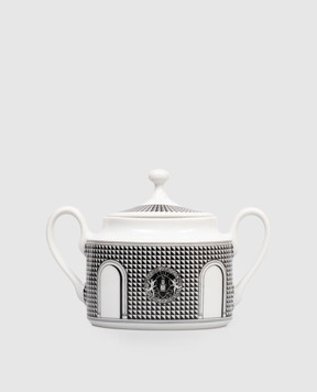 Fornasetti White porcelain sugar bowl Facciata Quattrocentesca P21X200