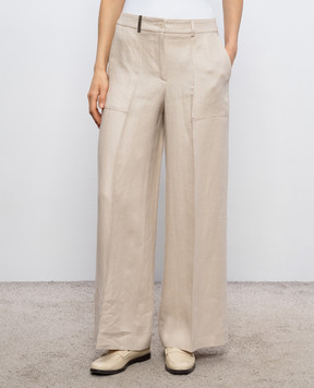 Peserico Beige linen pants P0405602606