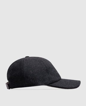 Peserico Gray wool and cashmere cap A36226C003358