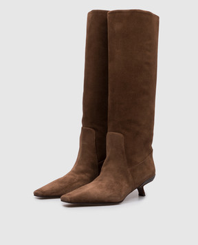 Brunello Cucinelli Brown suede boots with monil chain MZSFC3353P