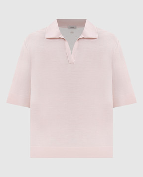 Agnona Pink wool top with polo collar K3110660B180P