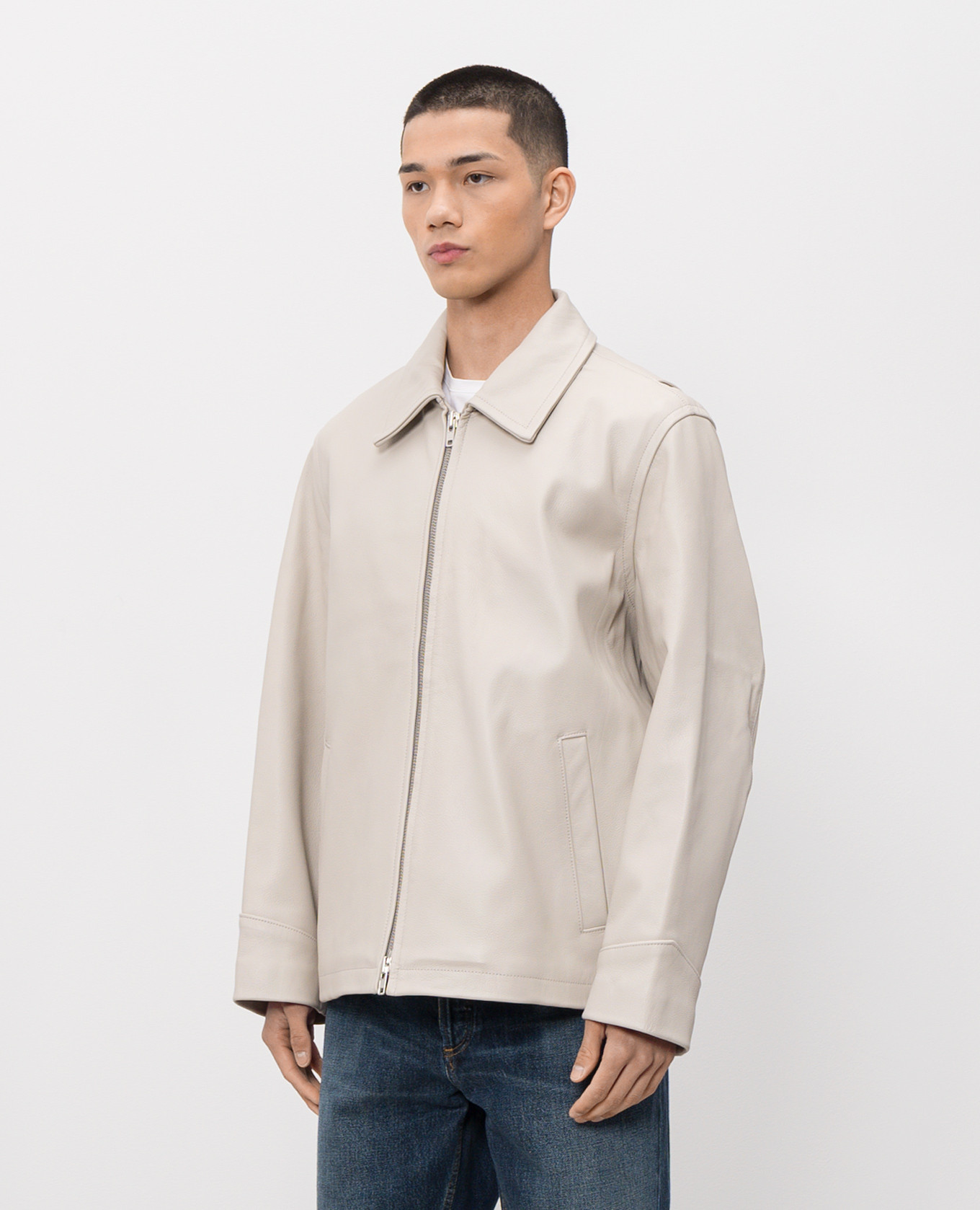 

Chadwick Ivory Leather Jacket AGOLDE, Beige