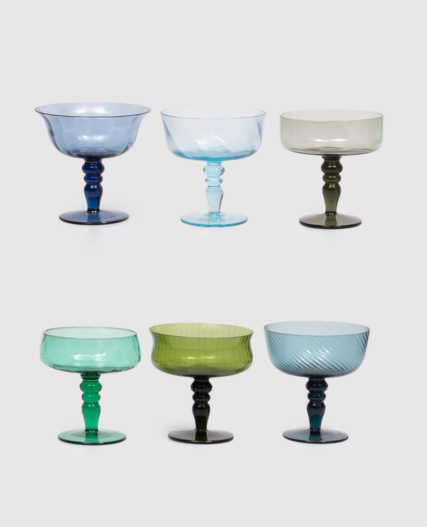 Set of 6 sparkling wine glasses