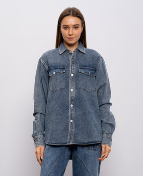 JW Anderson Blue denim shirt with a worn effect DS0016PG1855