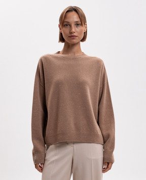 Peserico Brown sweater with wool and silk S99984F07K09095