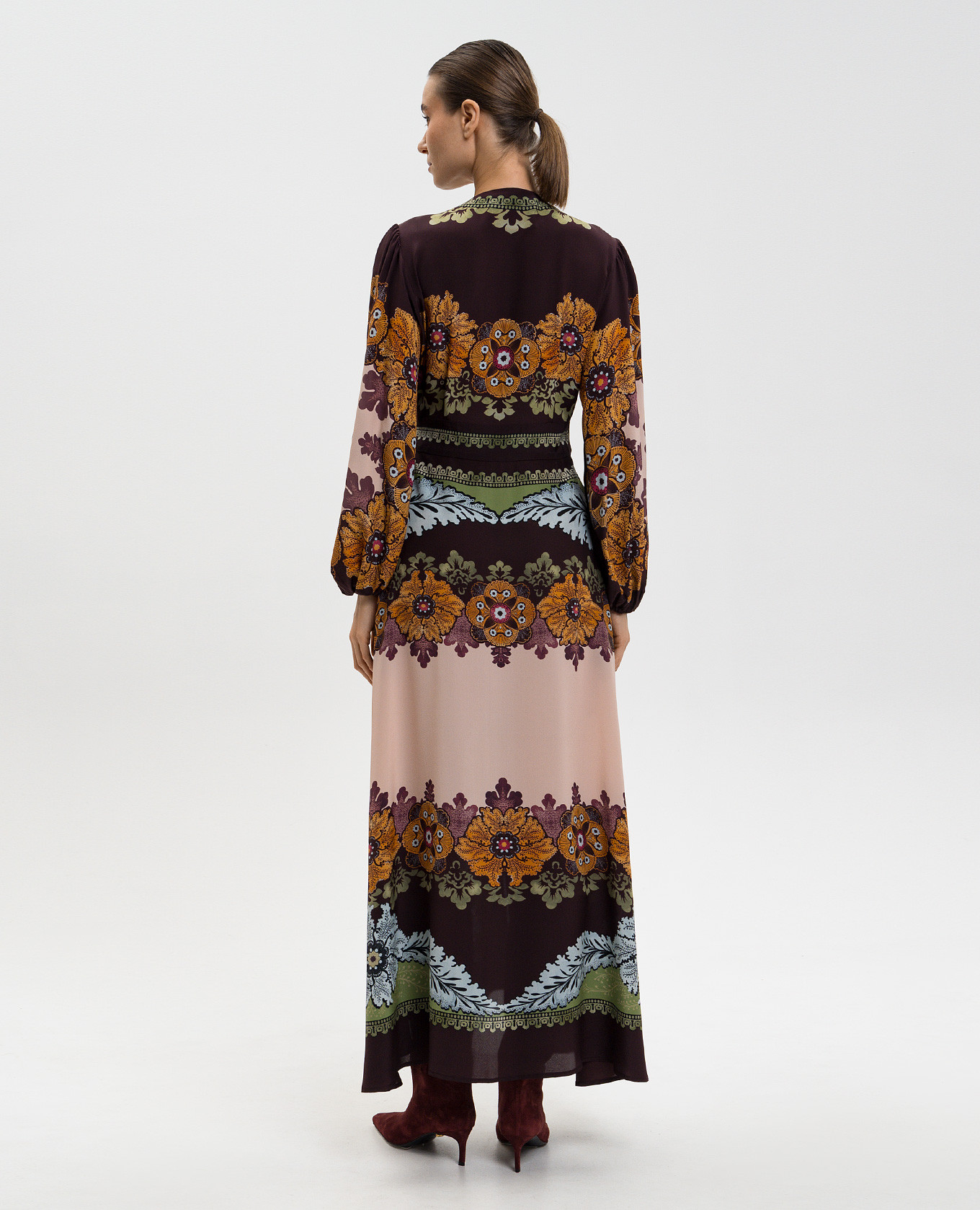 

Burgundy silk maxi dress La DoubleJ