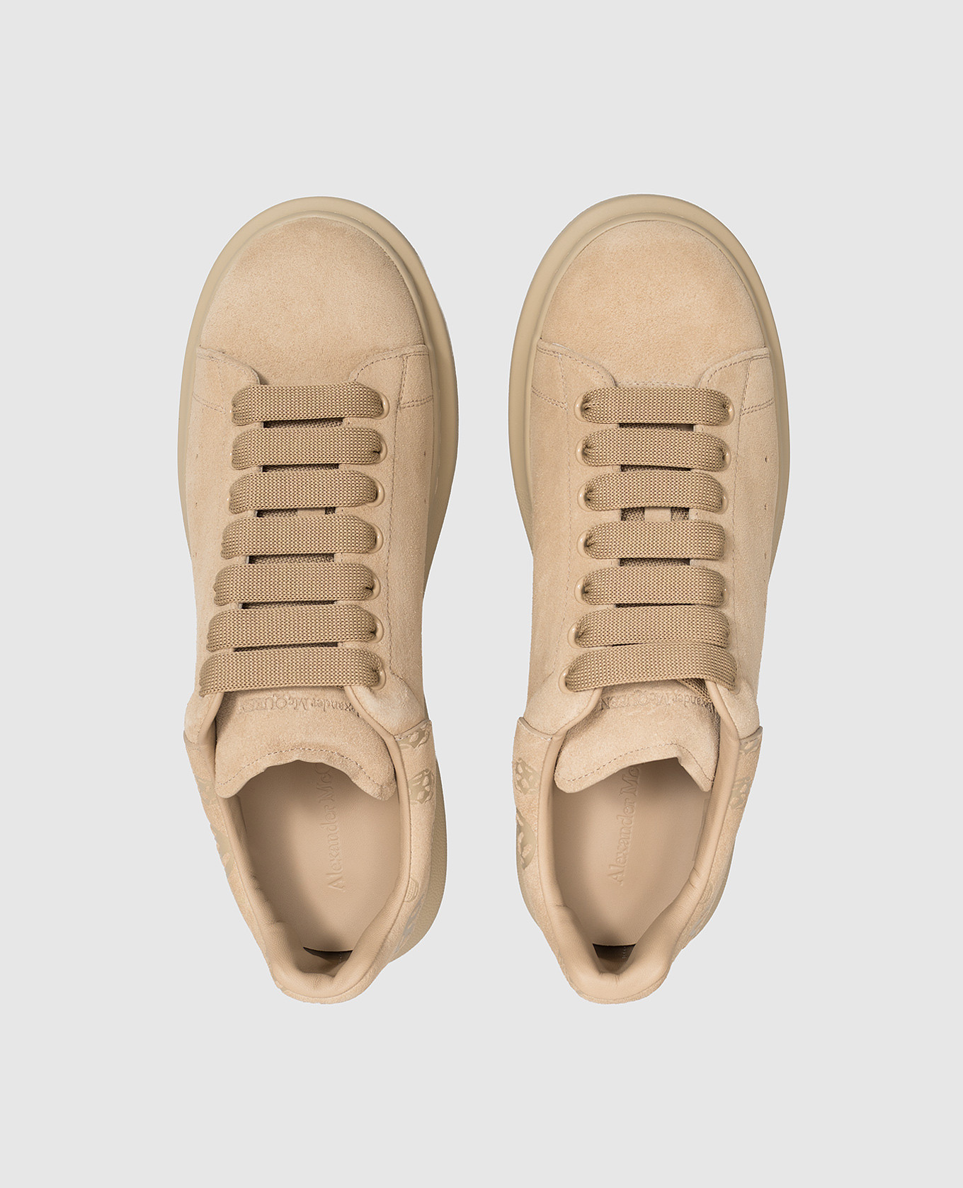 Beige suede oversized sneakers Alexander McQueen 4