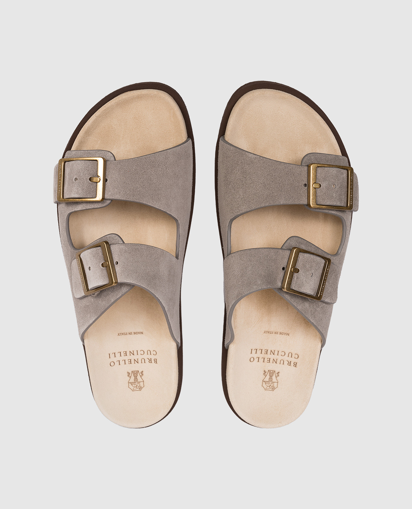 

Grey suede flip-flops with logo engraving Brunello Cucinelli