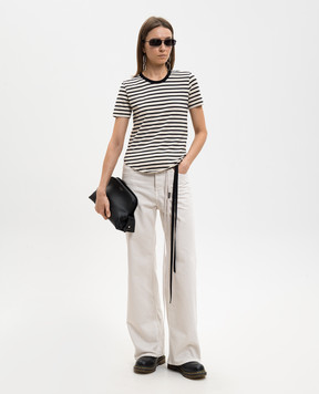 Ann Demeulemeester Floor Micro Ivory Striped T-Shirt B0013839FA717