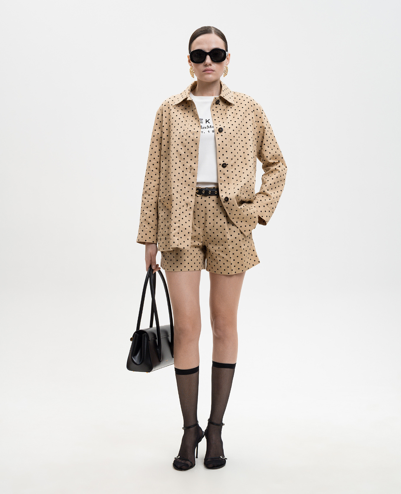 

White SABATO T-shirt with logo embroidery Max Mara Weekend