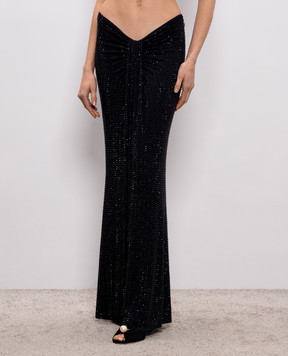 Venuja Black beach maxi skirt MALIBU with crystals SK005A