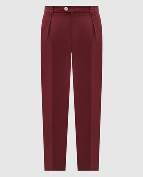 Brunello Cucinelli Burgundy pants with patch M289L3030F